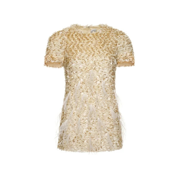 Callie Top in Ivory Sequin