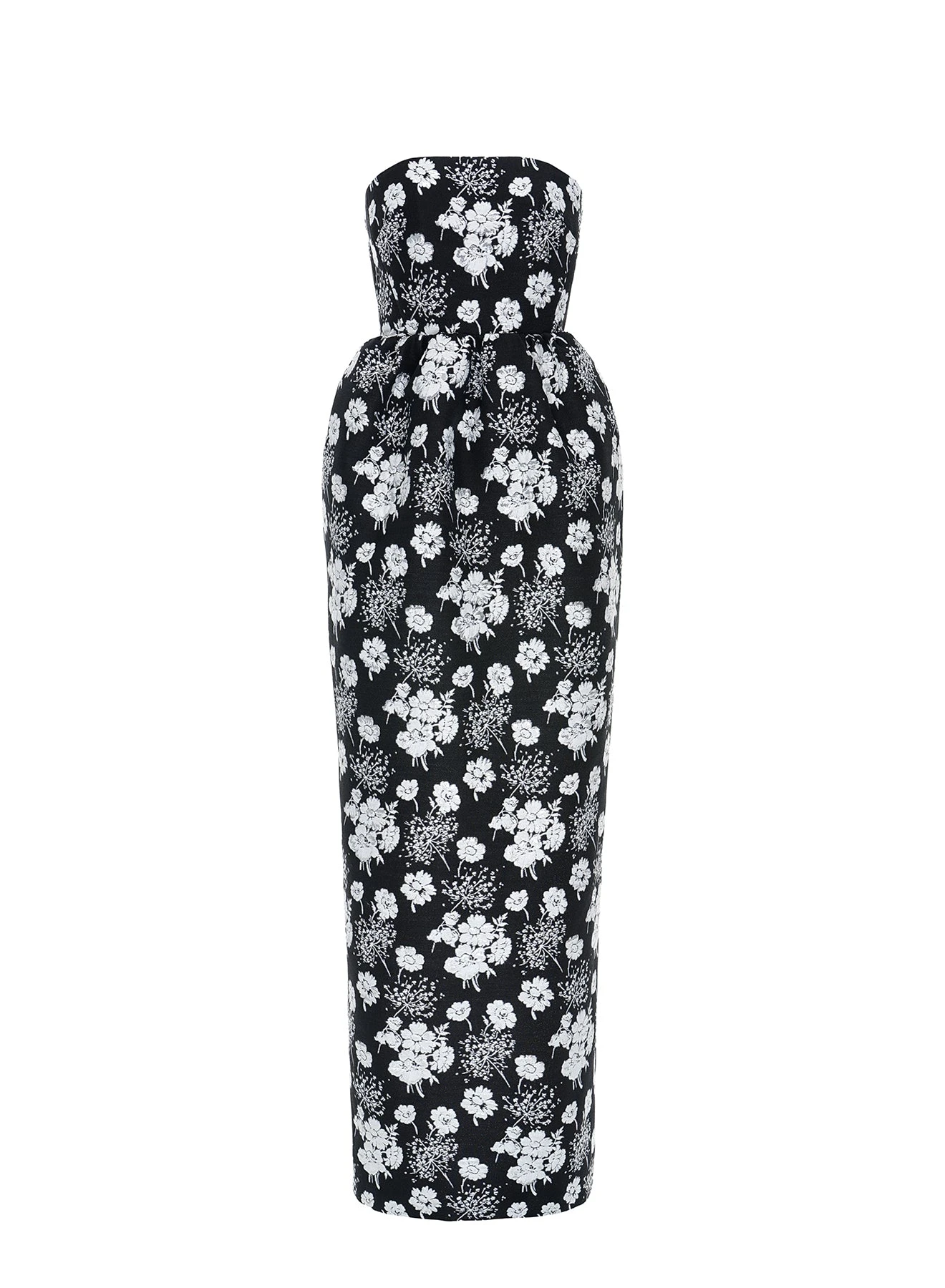 Alma Gown in Black White Jacquard