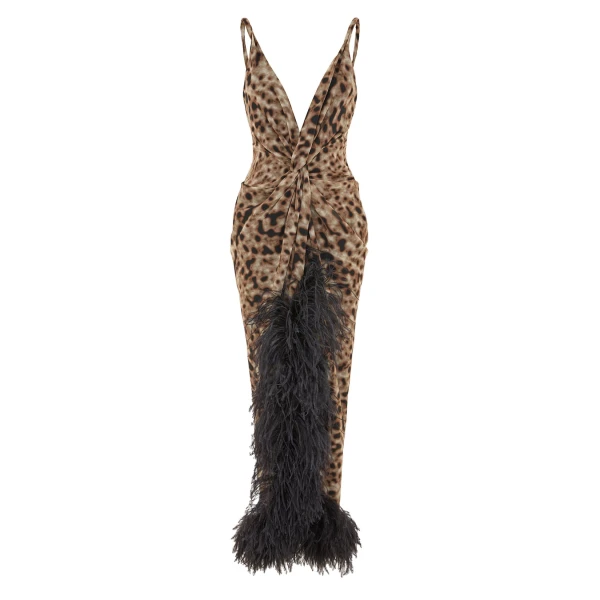 Wye Midi Dress in Leopard Speckle