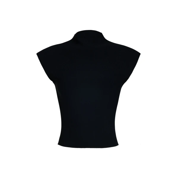 Knitted Sleeveless Top Black