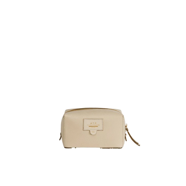 ATP Atelier Capanne in Mandorla Grained Leather Beauty Bag