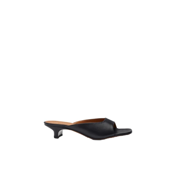 ATP Atelier Tavenna in Black Kitten Heel Mules