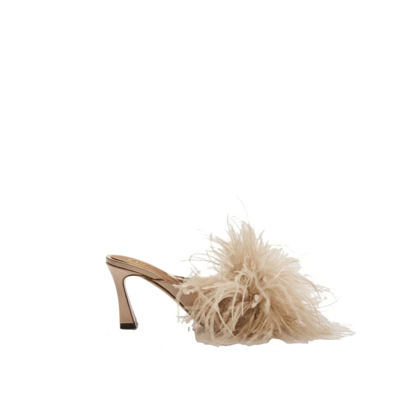 Ziano in Cipria Feather Mules
