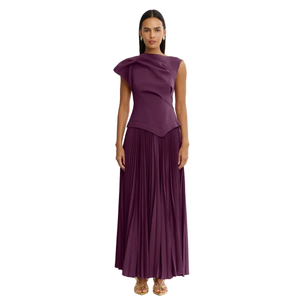 Cornmore Midi Dress in Blackcurrant