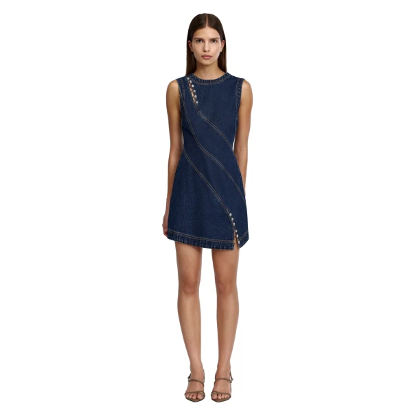 Acler Heath Mini Dress in Indigo