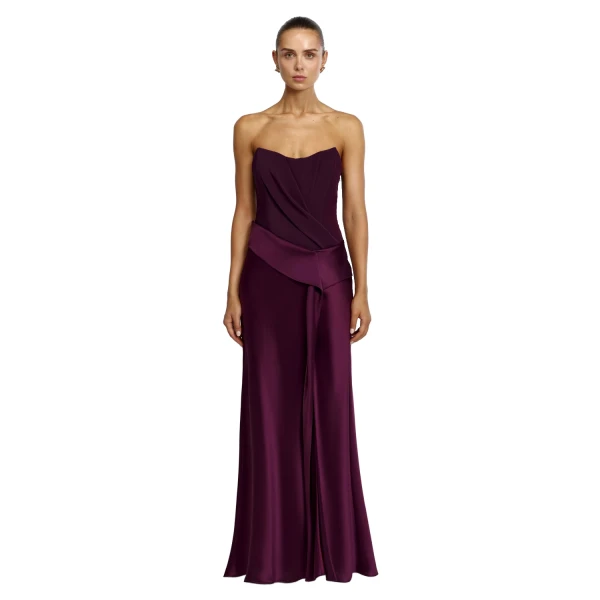 Acler Lamette Maxi Dress in Boysenberry