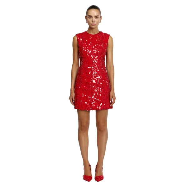 Acler Pryde Mini Dress in Spicy Red