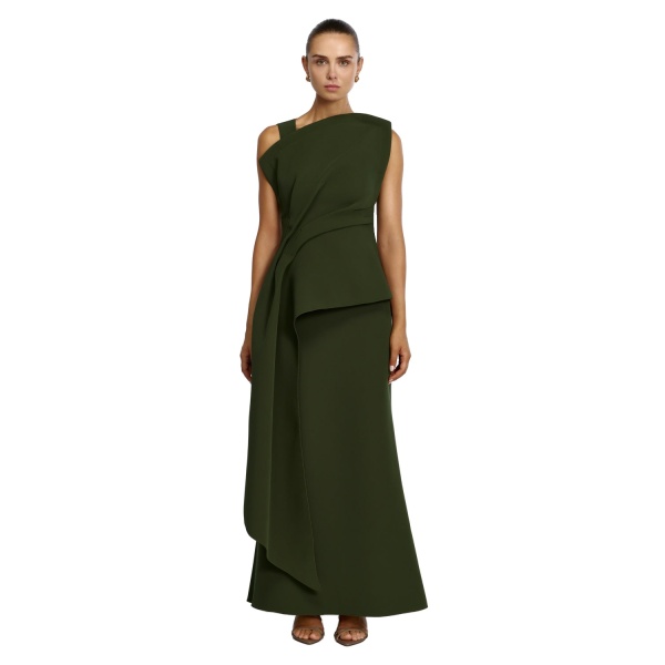 Acler Quindus Skirt in Shadow Green