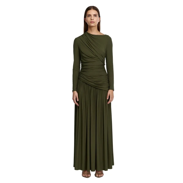 Acler Stamford Maxi Dress in Shadow Green