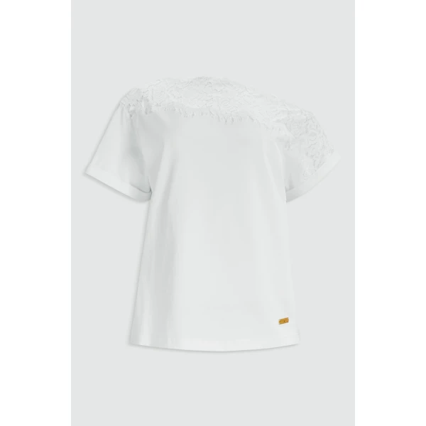 Aje Ivana Lace Neck Tee