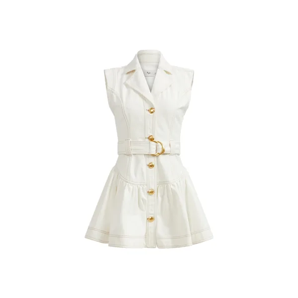 Aje Liliana Belted Denim Mini Dress