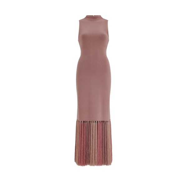 Aje Sofina Knit Tassel Midi Dress