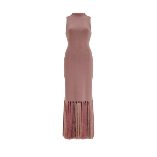 Sofina Knit Tassel Midi Dress
