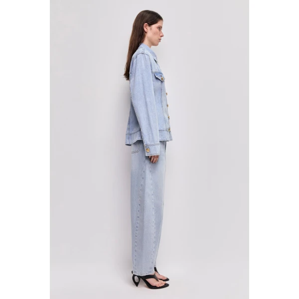 Aje Tia Denim Fitted Shirt