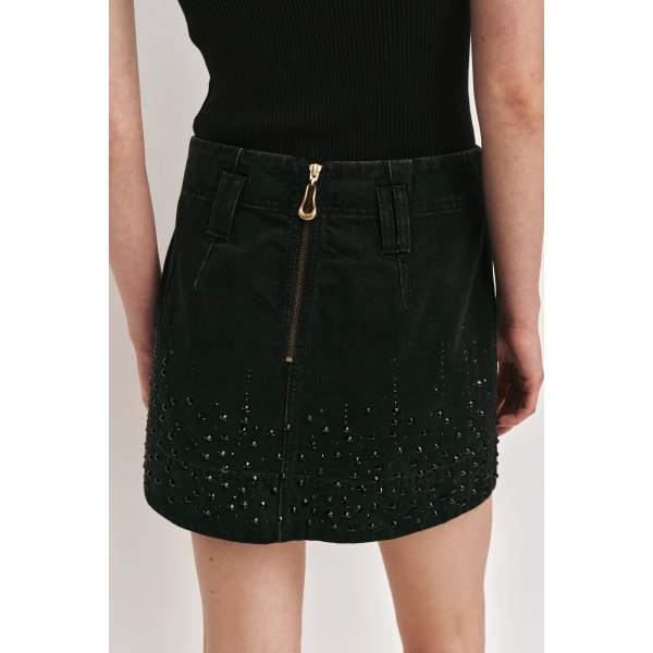 Aje Vanaia Denim Mini Skirt