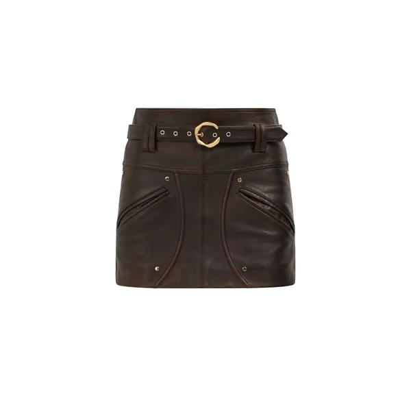 Aje Vexa Mini Leather Skirt