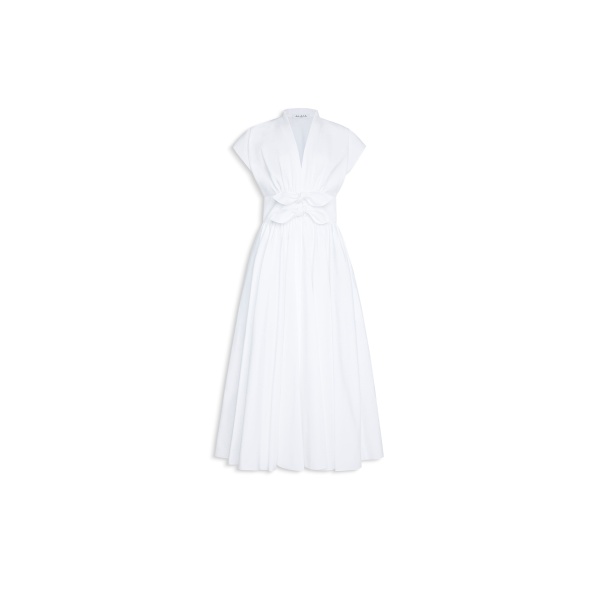 Alaia belted poplin dress
