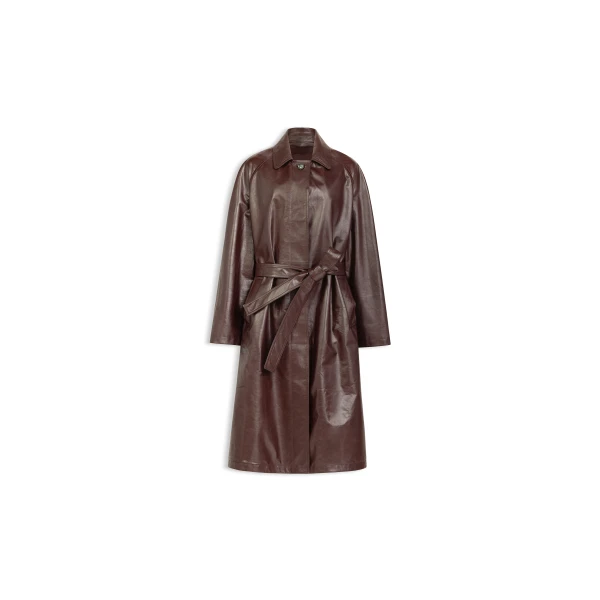 Calfskin Trench Coat Set