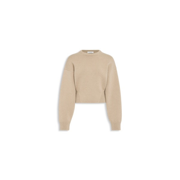 Alaia cashmere crew neck jumper in sand