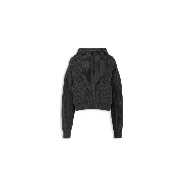 Alaia cashmere pocket jumper in dark grey