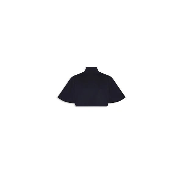 Cropped Cotton Jersey T-Shirt in Black