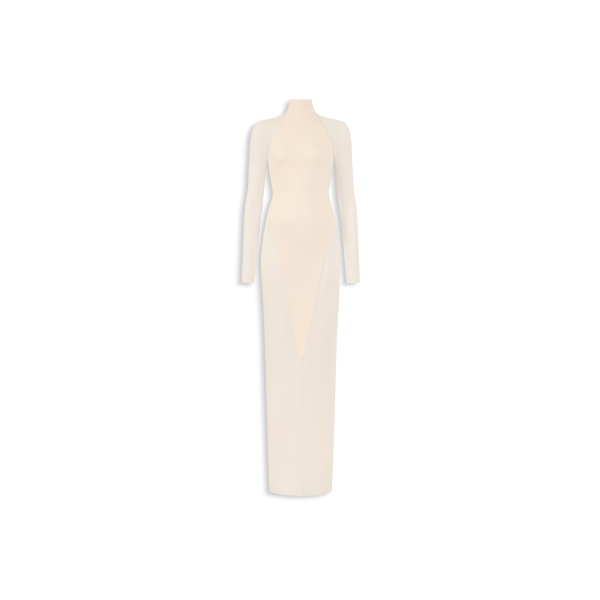 Alaia jersey bodycon dress in pearl white
