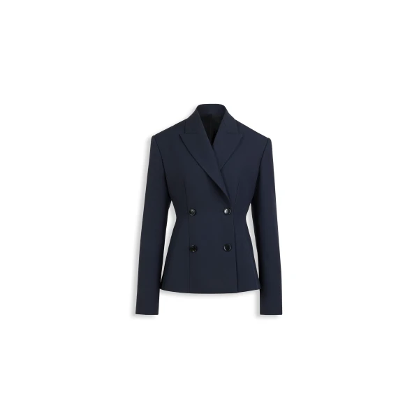 Alaia light wool double-breasted jacket