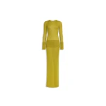 Alaia merino bodycon dress in lime