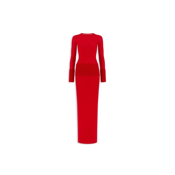 Merino Bodycon Dress in Red
