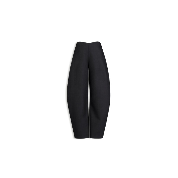 Alaia round wool crepe pants in anthracite