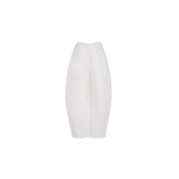Alaia round wool crepe pants in ivory