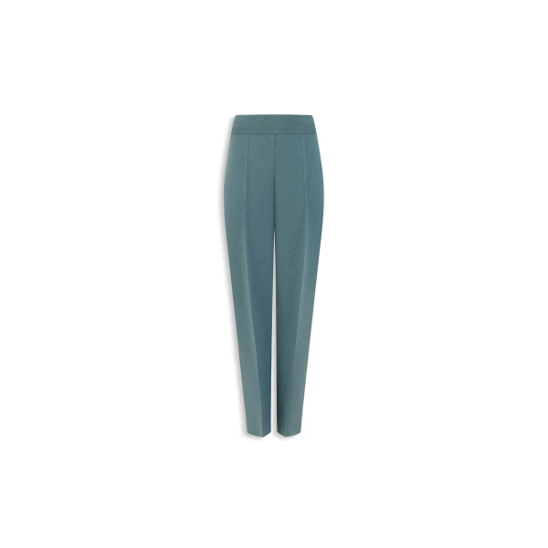Tapered Wool Pants in Blue Grey