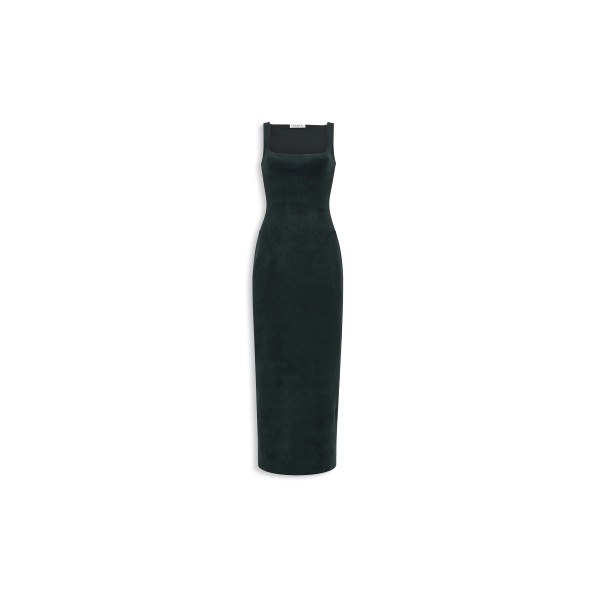 Alaia velvet bodycon dress in bottle green