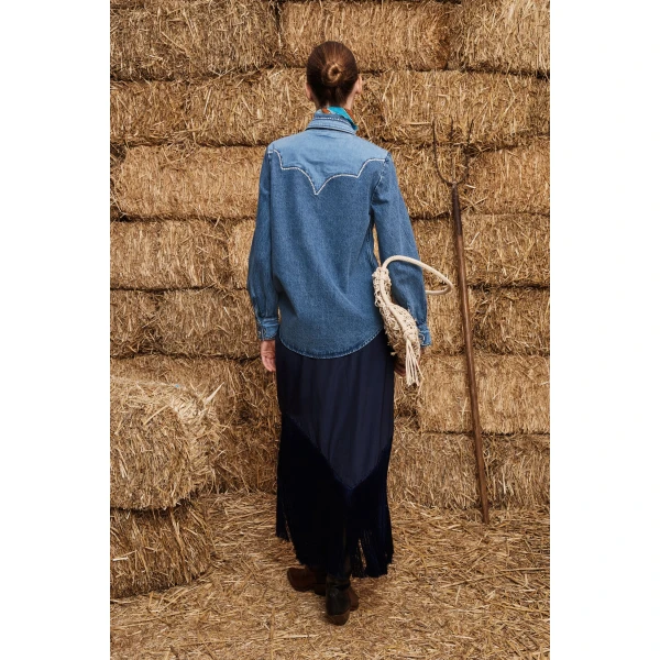 Alemais Jesse Denim Applique Shirt, view 4