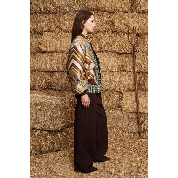 Alemais La Rosa Jacquard Bomber Jacket, view 3