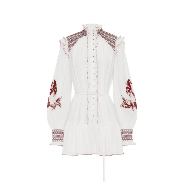 Alémais Odie Embroidered Mini Dress