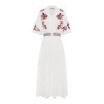 Alémais Odie Embroidered Shirtdress