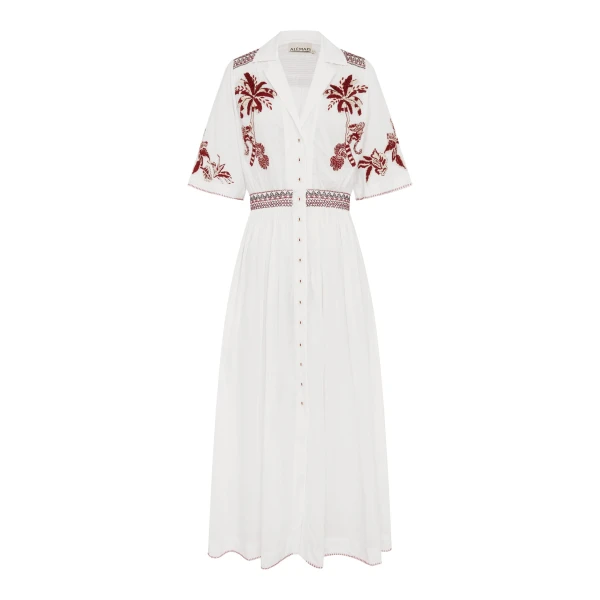 Alémais Odie Embroidered Shirtdress