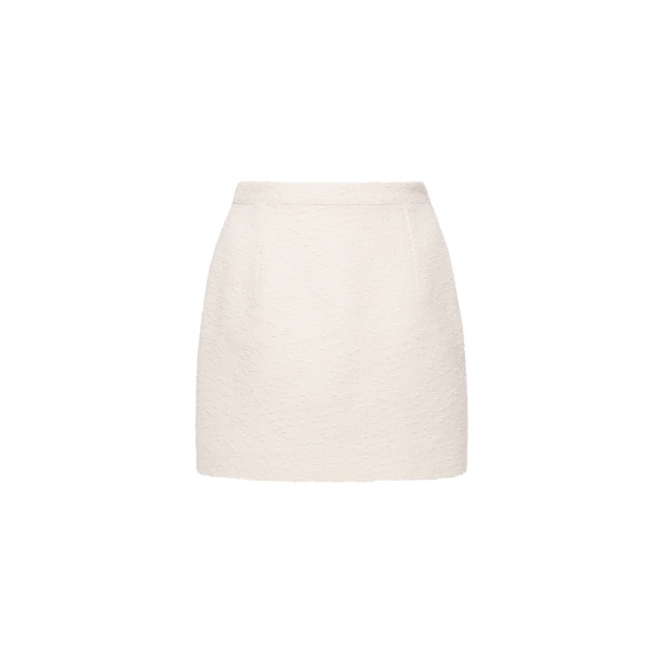 Alessandra Rich Tweed Bouclé Mini Skirt in Ivory