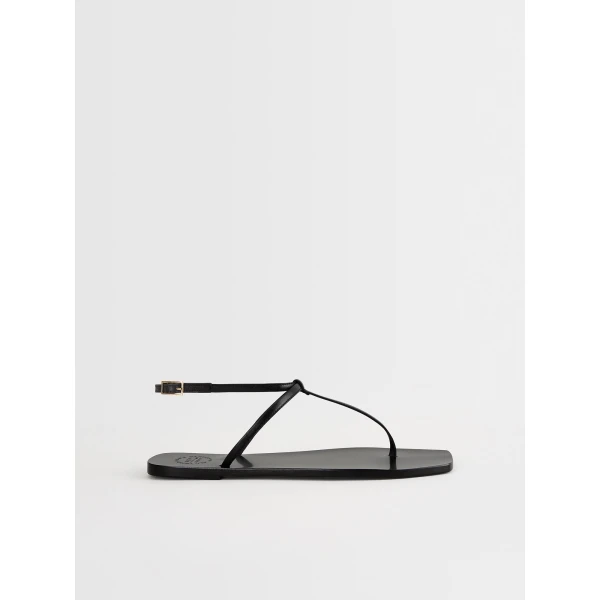 ATP Atelier Alassio in Black Flat Sandals