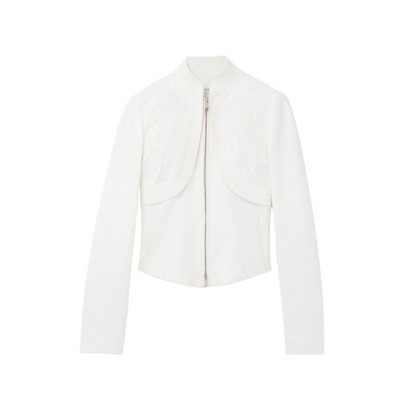 Alexander McQueen Floral Embroidery Leather Jacket - Jackets - British Luxury Tailoring at Coveti