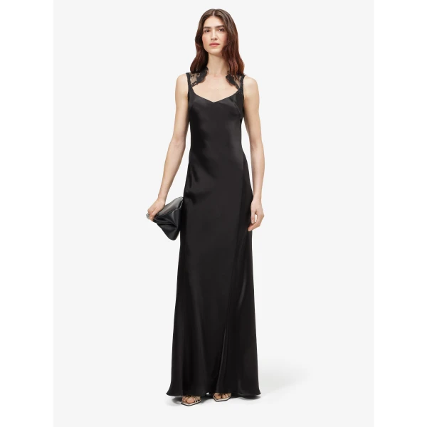 Alexander McQueen Floral Lace Evening Dress in Black - Dresses - British Luxury Tailoring at Coveti