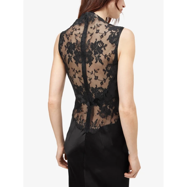 Alexander McQueen Floral Lace Evening Dress in Black - Dresses - British Luxury Tailoring at Coveti