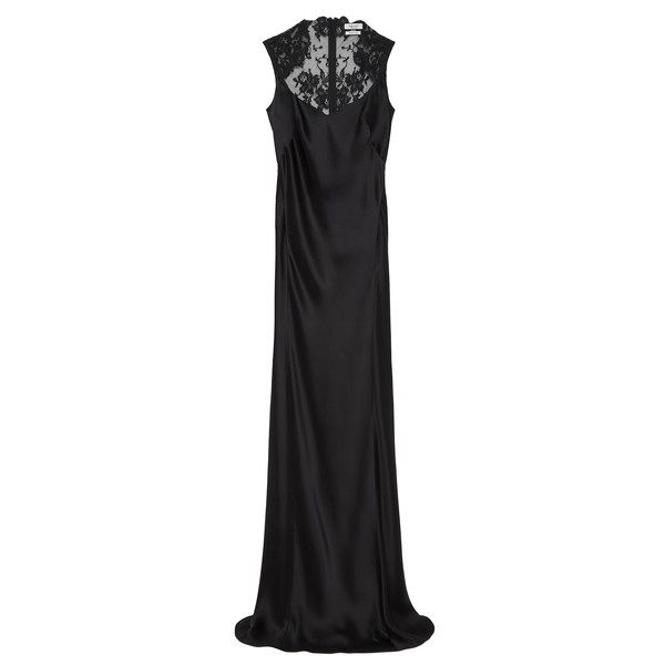 Alexander McQueen Floral Lace Evening Dress in Black - Dresses - British Luxury Tailoring at Coveti