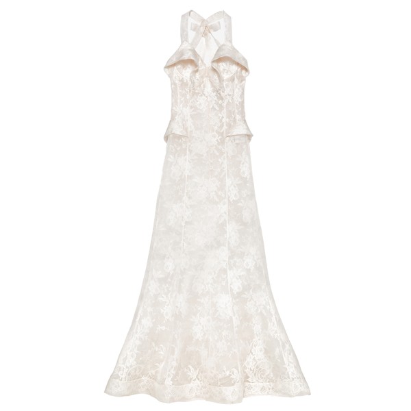 Alexander McQueen Floral Lace Evening Dress in Pink - Dresses - British Luxury Tailoring at Coveti