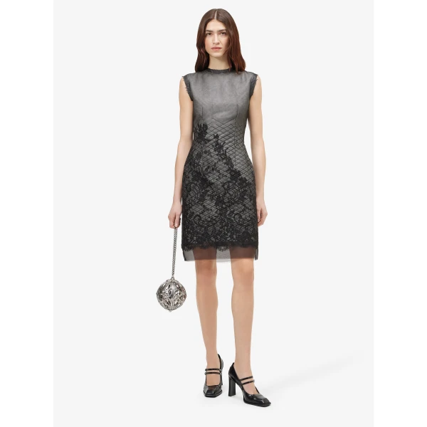 Alexander McQueen Floral Lace Shift Dress - Dresses - British Luxury Tailoring at Coveti