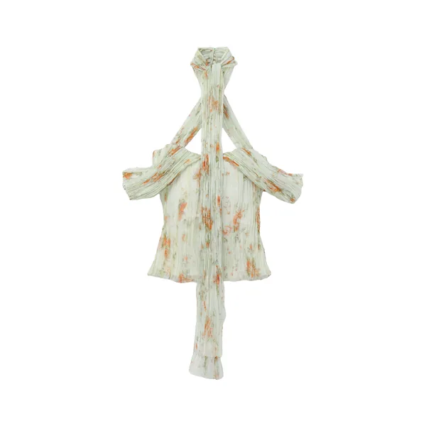 Alexander McQueen Floral Pleated Top - Tops - British Luxury Tailoring at Coveti