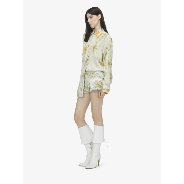 Alexander McQueen Floral Print Pyjama Shirt - Tops - British Luxury Tailoring at Coveti