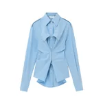 Alexander McQueen Gathered Long-Sleeved Shirt - Tops - British Luxury Tailoring at Coveti