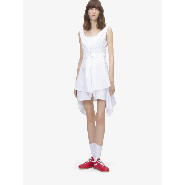 Alexander McQueen Gathered Mini Dress - Dresses - British Luxury Tailoring at Coveti